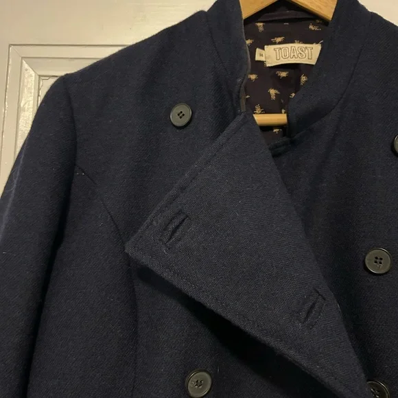 Toast - Chic Navy Double-Breasted Women's Pea Coat (?UK 14, fits like US 10) - Picture 5 of 6
